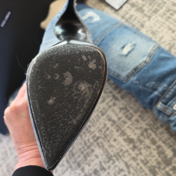 Dolce & Gabbana Blue Patchwork Jeans Boots - Picture 9 of 11